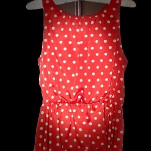 Orange with white polka dots blouse